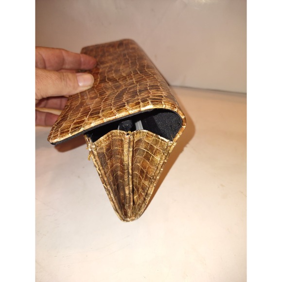ROLS Womens Brown Faux Crocodile Skin Clutch Wallet Organizer, Luxury, stylish - Picture 8 of 10